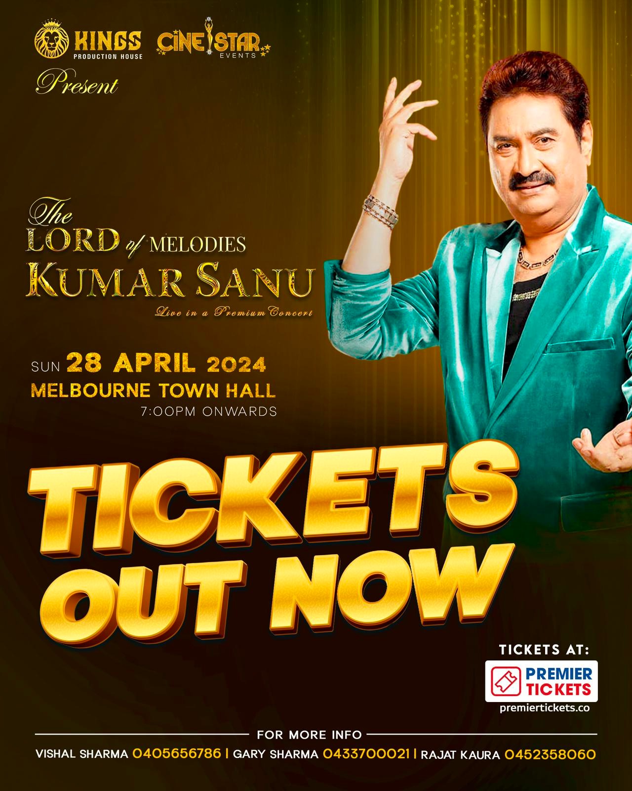 Kumar Sanu Live in Melbourne On 28 April 2024