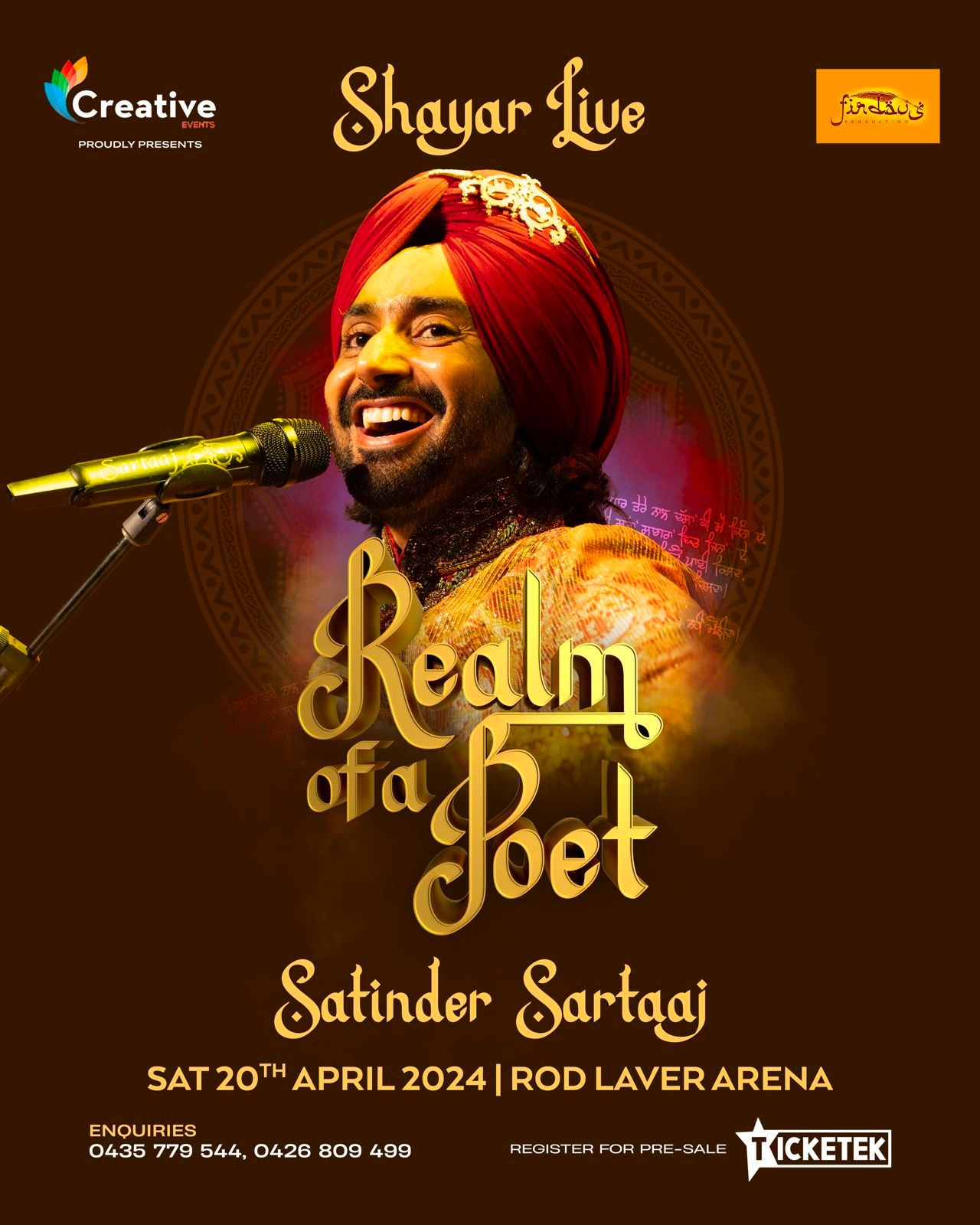 Dr Satinder Sartaaj is Performing Live at Biggest Venue In Melbourne  On 20th April, 2024