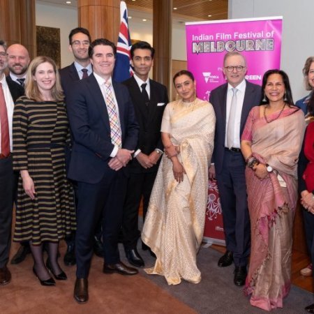 Rani Mukerji commemorates 50 years of Yash Raj Films, launches the first of its kind Yash Chopra stamp at the Australian Parliament as part of the Indian Film Festival of Melbourne 2024
