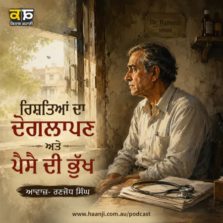 ਰਿਸ਼ਤਿਆਂ ਦਾ ਦੋਗਲਾਪਣ ਅਤੇ ਪੈਸੇ ਦੀ ਭੁੱਖ: Punjabi Audio Story - Ranjodh Singh