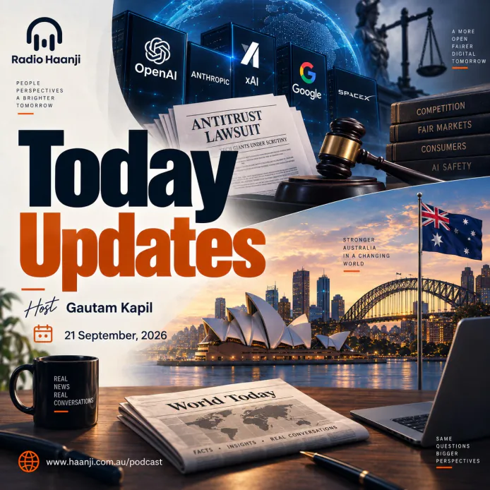 21 Sept -Today Updates - Big AI Lawsuit, Global Conflicts, and Australia Defense Spending - Gautam Kapil
