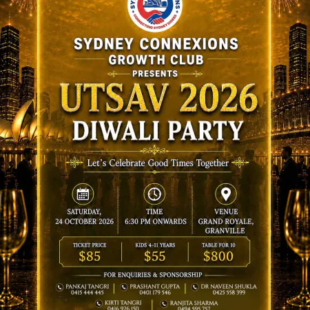UTSAV 2026 Diwali Party Sydney - Sydney Connexions Growth Club