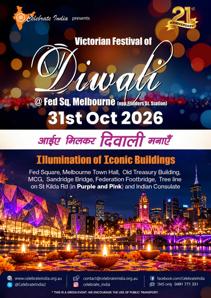 Victorian Festival of Diwali 2026 at Fed Square Melbourne | Celebrate India